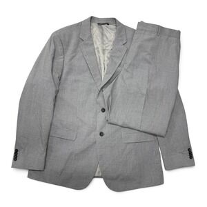 Banana Republic Mens Tailored Fit Suit 46R 38x30 Light Heather Grey 2 Piece Set